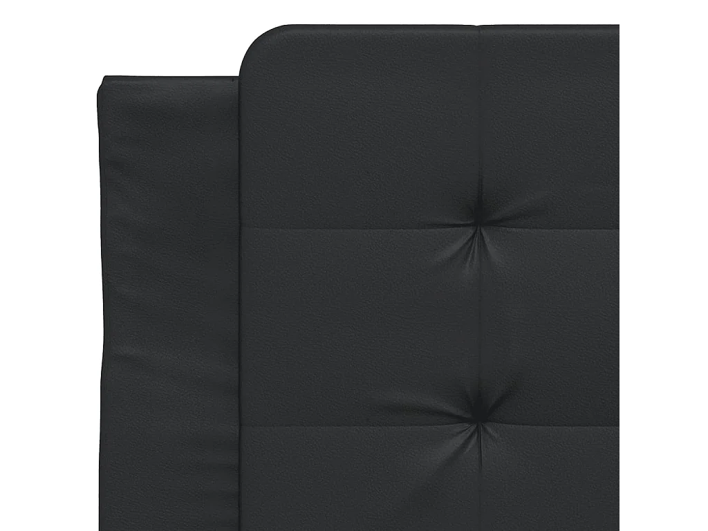 Lit avec matelas noir 90x200 similicuir
