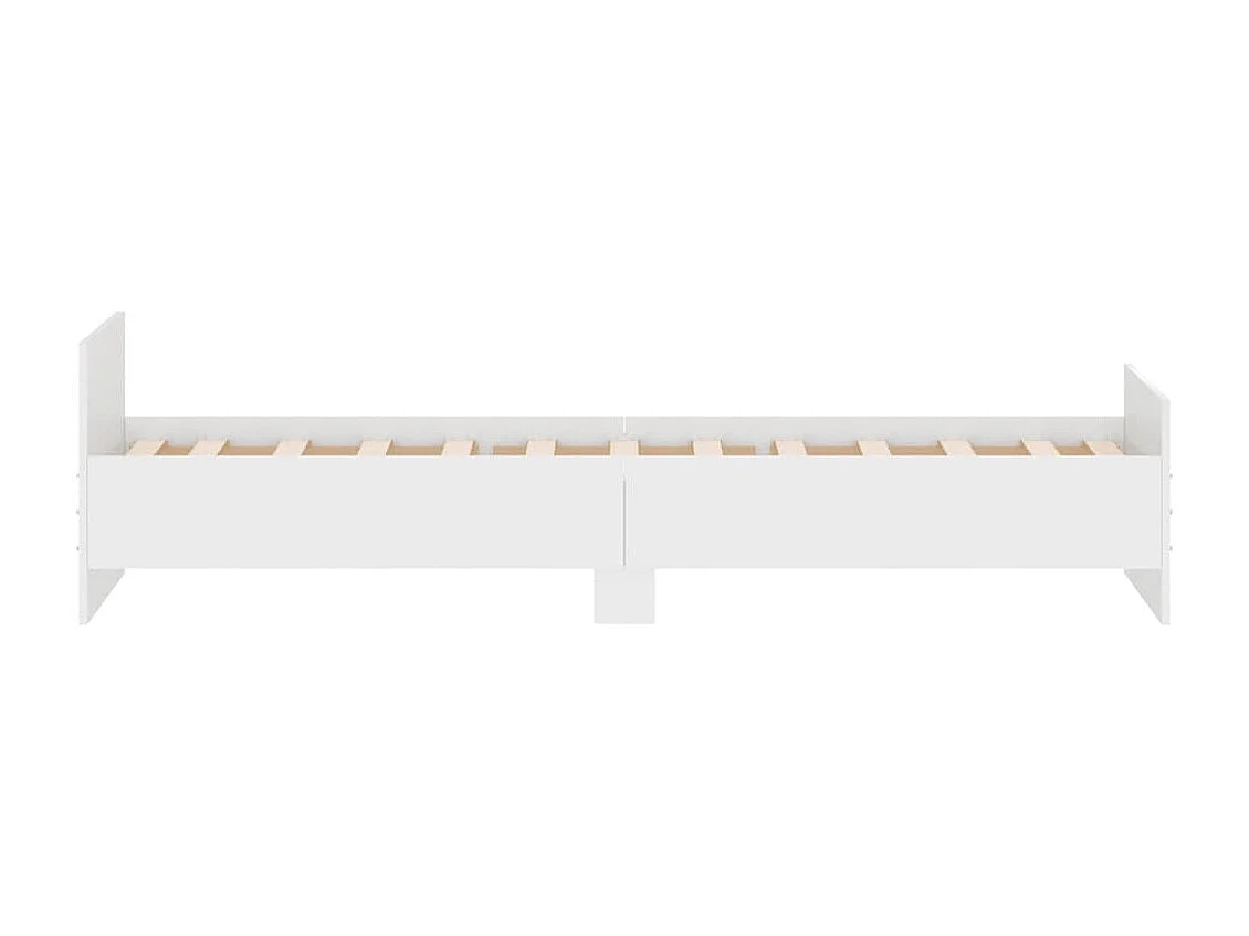 Cadre de lit blanc 75x190 petit simple bois d'ingénierie