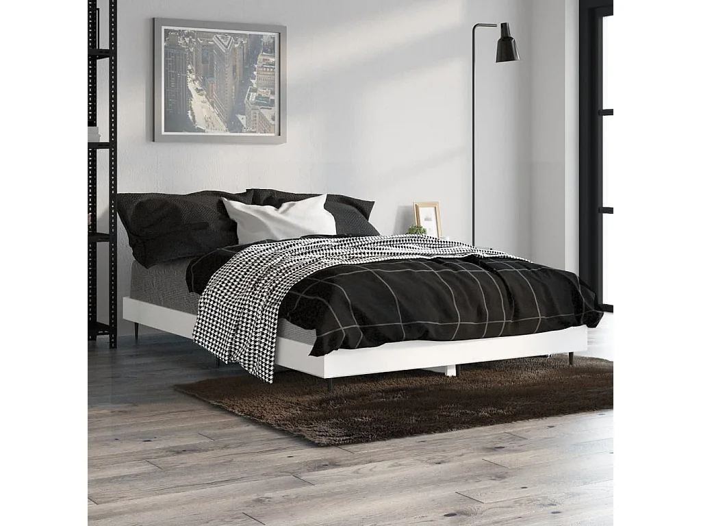 Cadre de lit Blanc 120x190 bois d'ingénierie