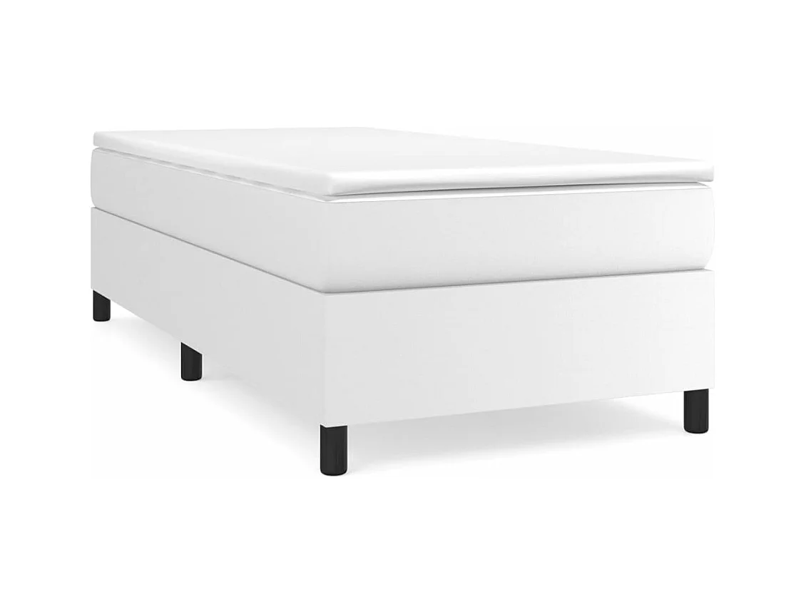 Sommier à lattes de lit avec matelas Blanc 80x200 Similicuir