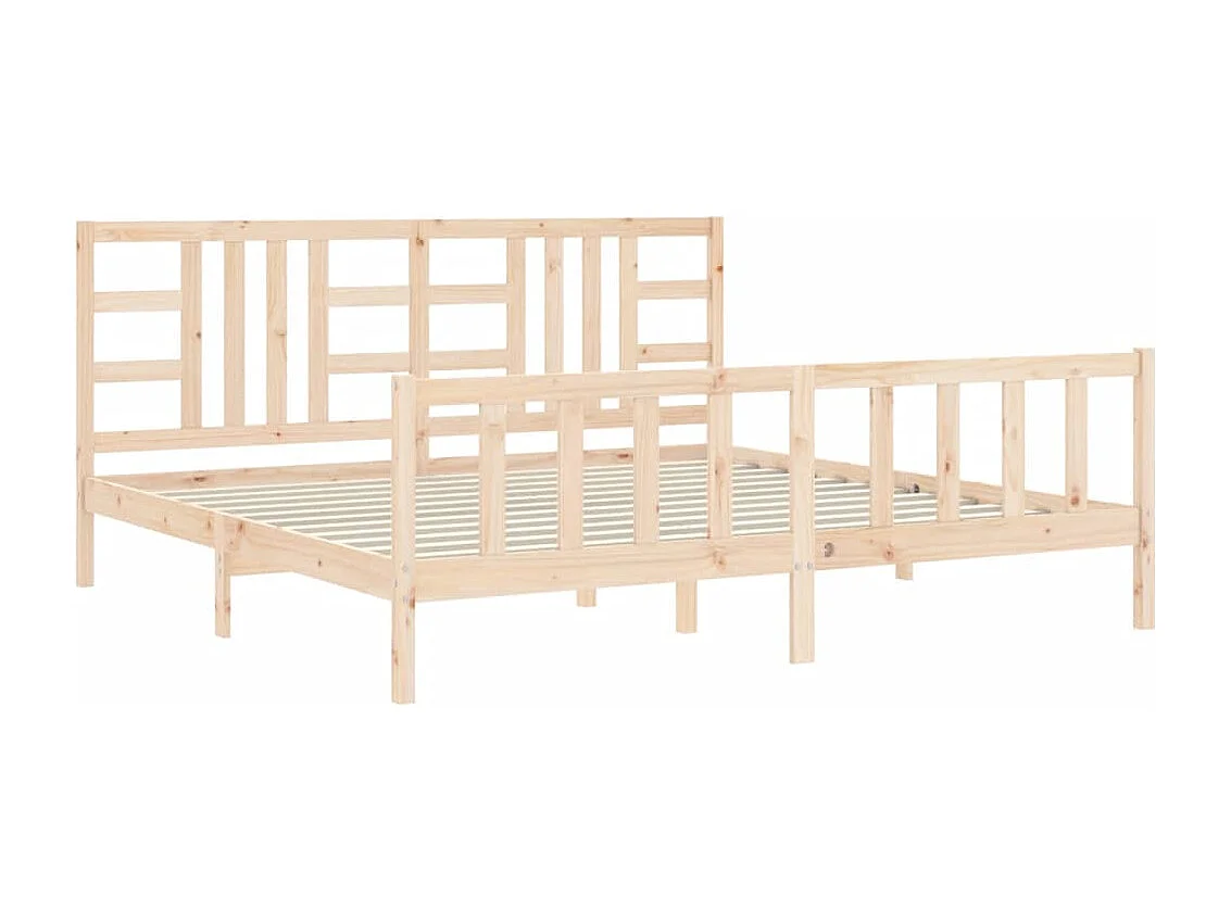 Cadre de lit avec tête de lit 200x200 bois massif