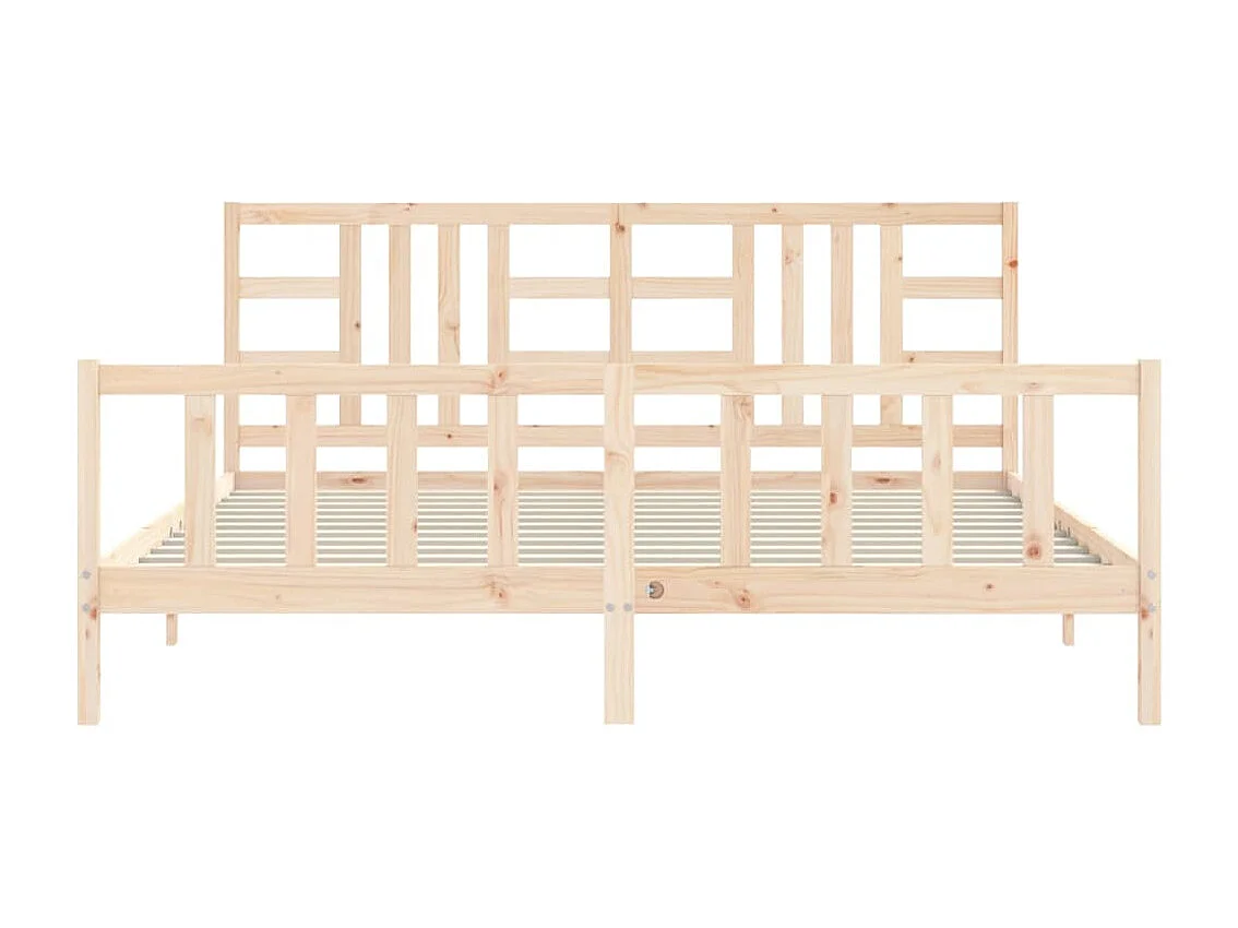 Cadre de lit avec tête de lit 200x200 bois massif