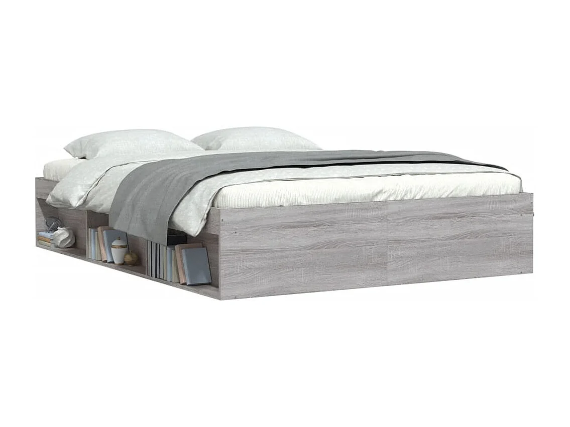 Cadre de lit sonoma gris 150x200 très grand