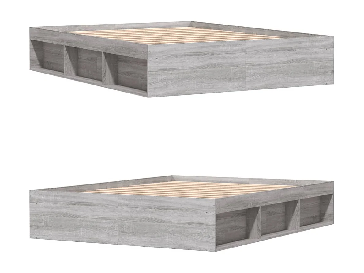 Cadre de lit sonoma gris 150x200 très grand