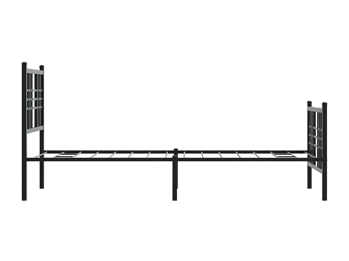 Cadre de lit métal avec tête de lit-pied de lit noir 80x200