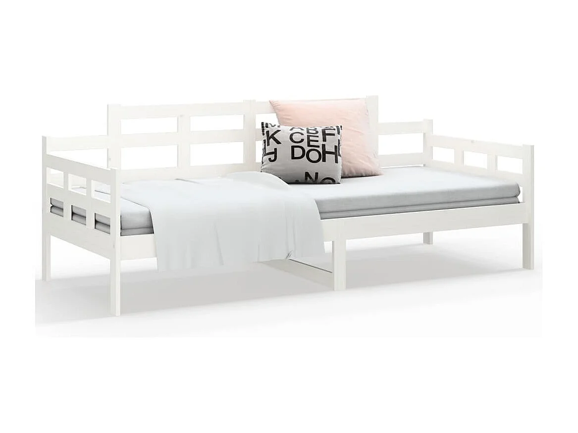 Lit de jour Blanc Bois massif de pin 90x190