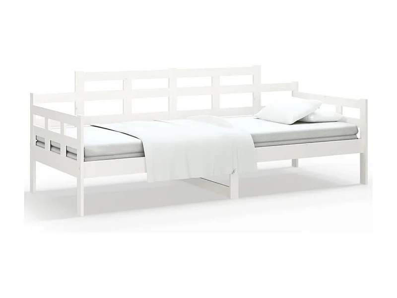 Lit de jour Blanc Bois massif de pin 90x190