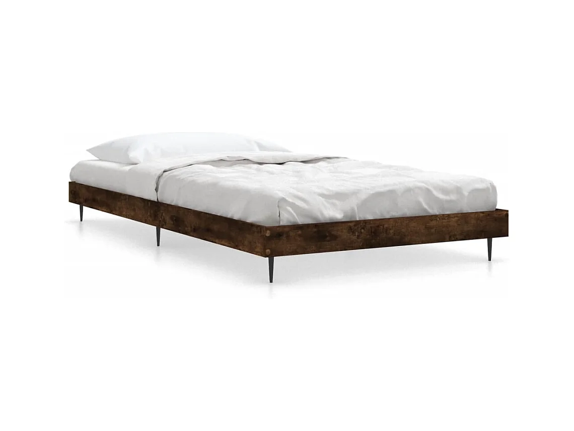 Cadre de lit chêne fumé 90x200 bois d'ingénierie