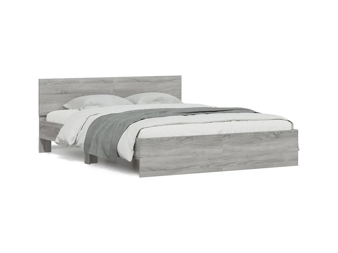Cadre de lit avec tête de lit sonoma gris 140x190