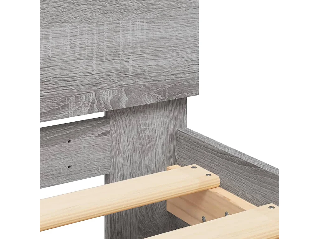 Cadre de lit avec tête de lit sonoma gris 140x190