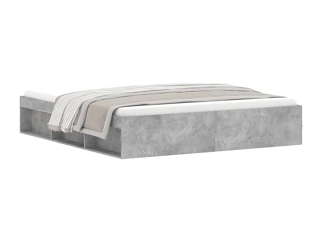 Cadre de lit gris béton 180x200 super king