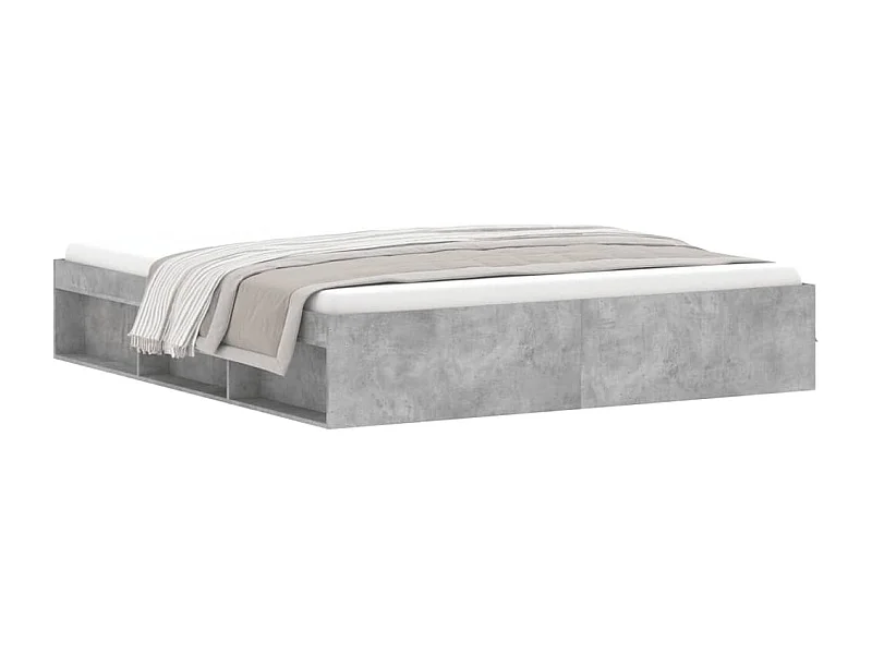Cadre de lit gris béton 180x200 super king