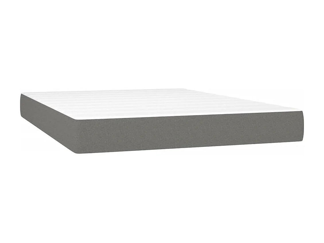 Sommier à lattes de lit matelas LED Gris foncé 140x190 Tissu