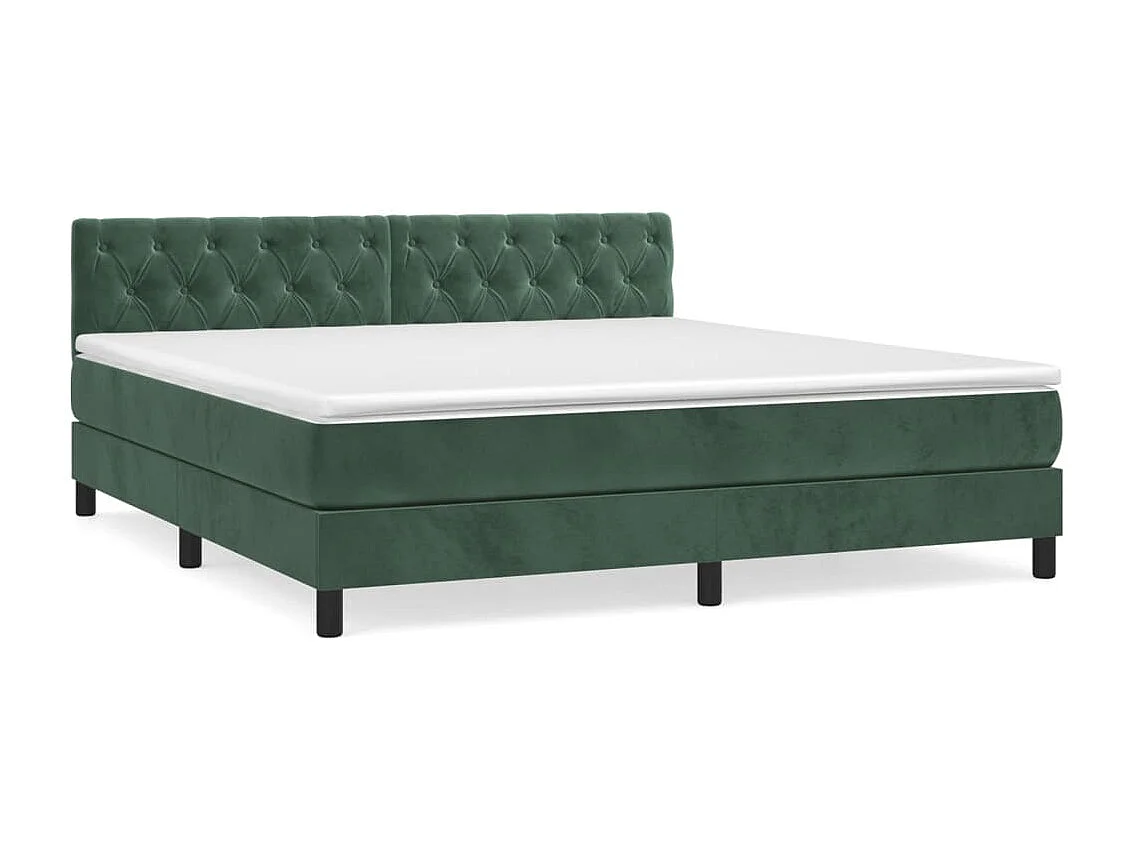 Sommier à lattes de lit et matelas Vert foncé 160x200 Velours