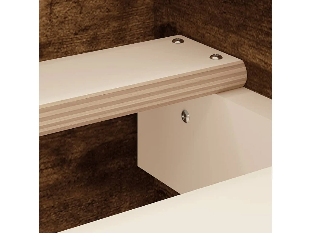 Cadre de lit tête de lit et pied de lit chêne fumé 180x200