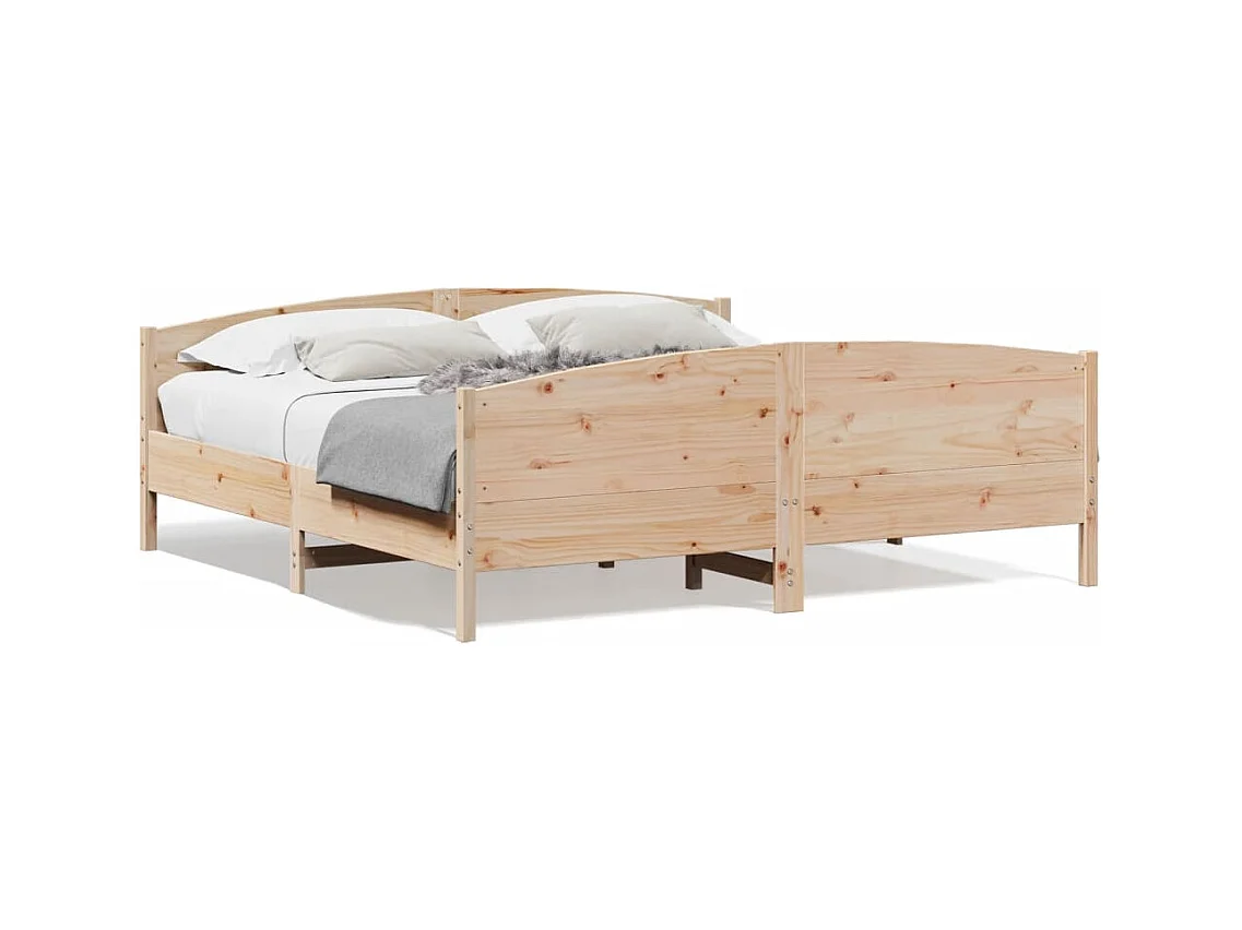 Cadre de lit avec tête de lit 200x200 Bois de pin massif