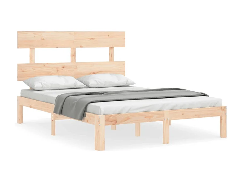Cadre de lit avec tête de lit 120x200 bois massif