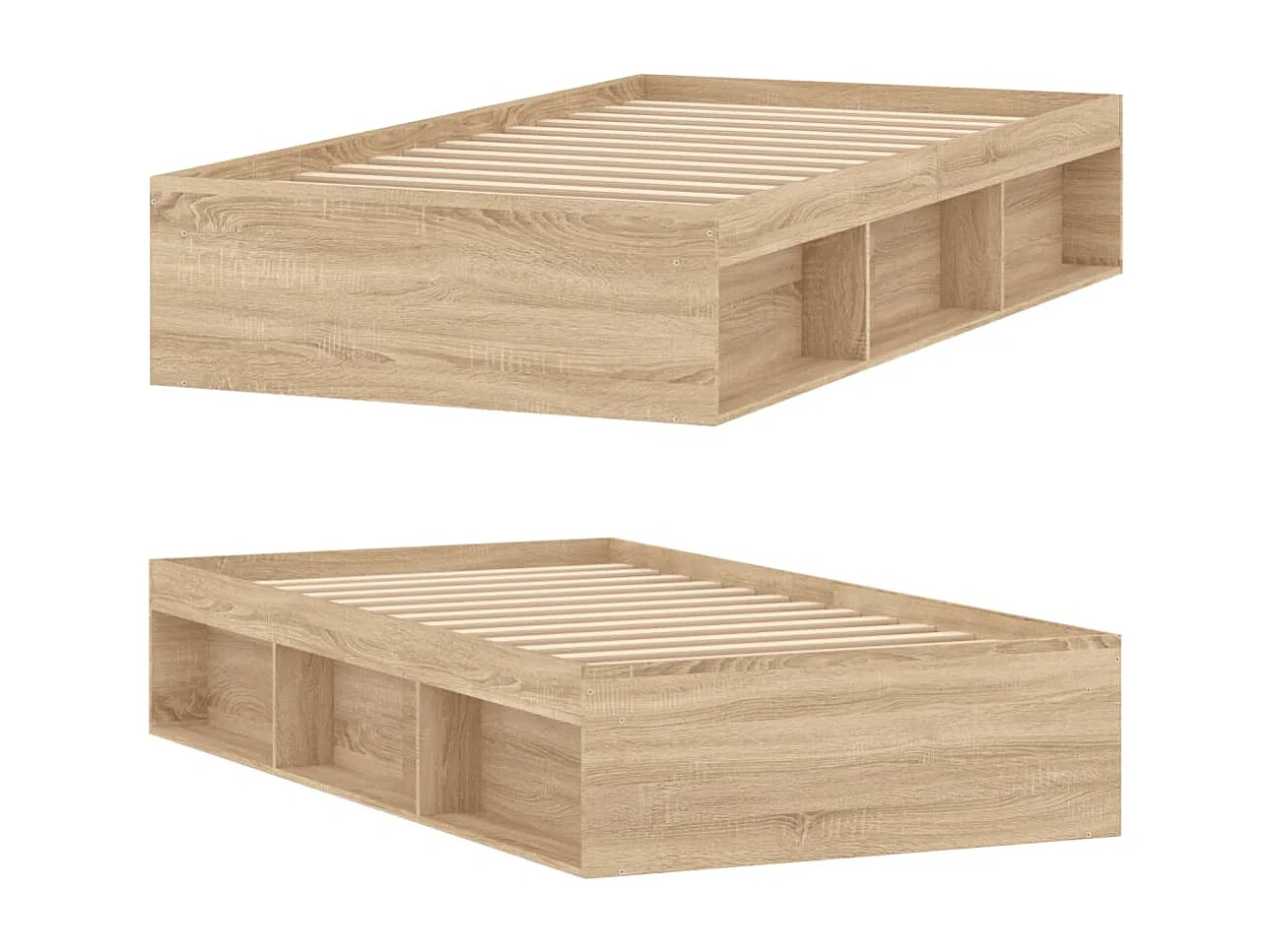 Cadre de lit chêne sonoma 90x190