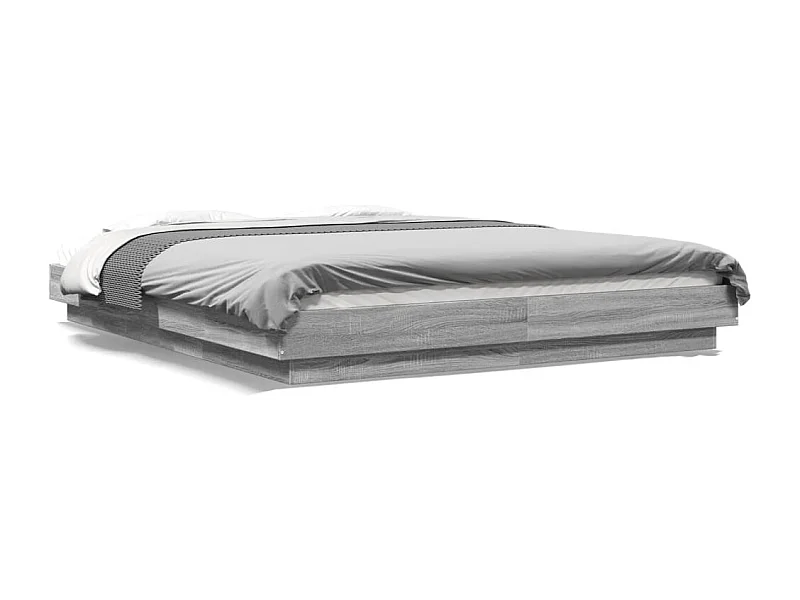 Cadre de lit sonoma gris 160x200 bois d'ingénierie