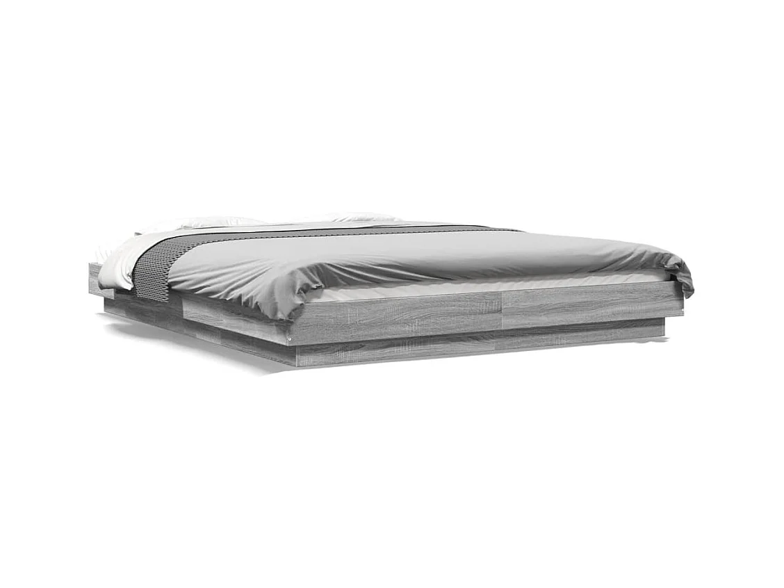 Cadre de lit sonoma gris 160x200 bois d'ingénierie