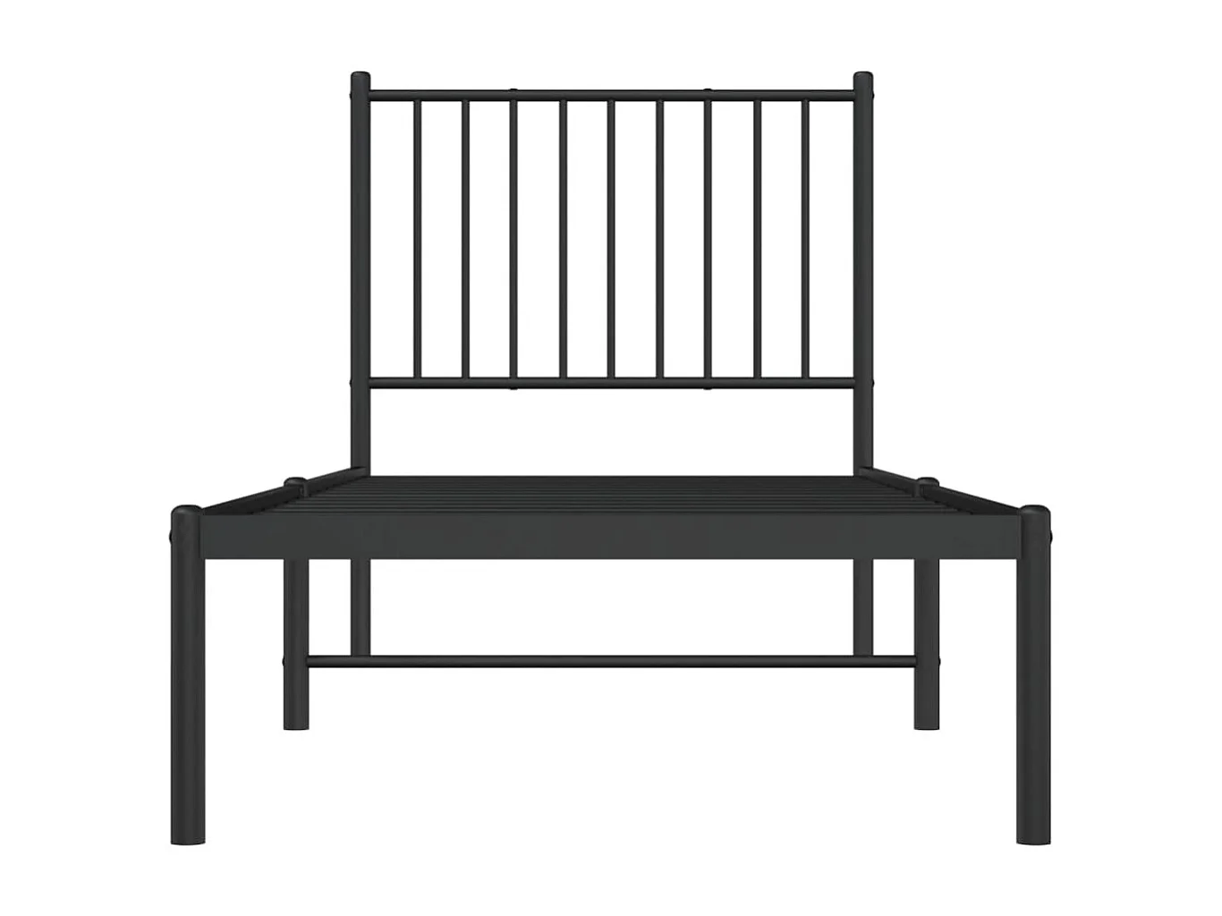 Cadre de lit métal avec tête de lit noir 80x200