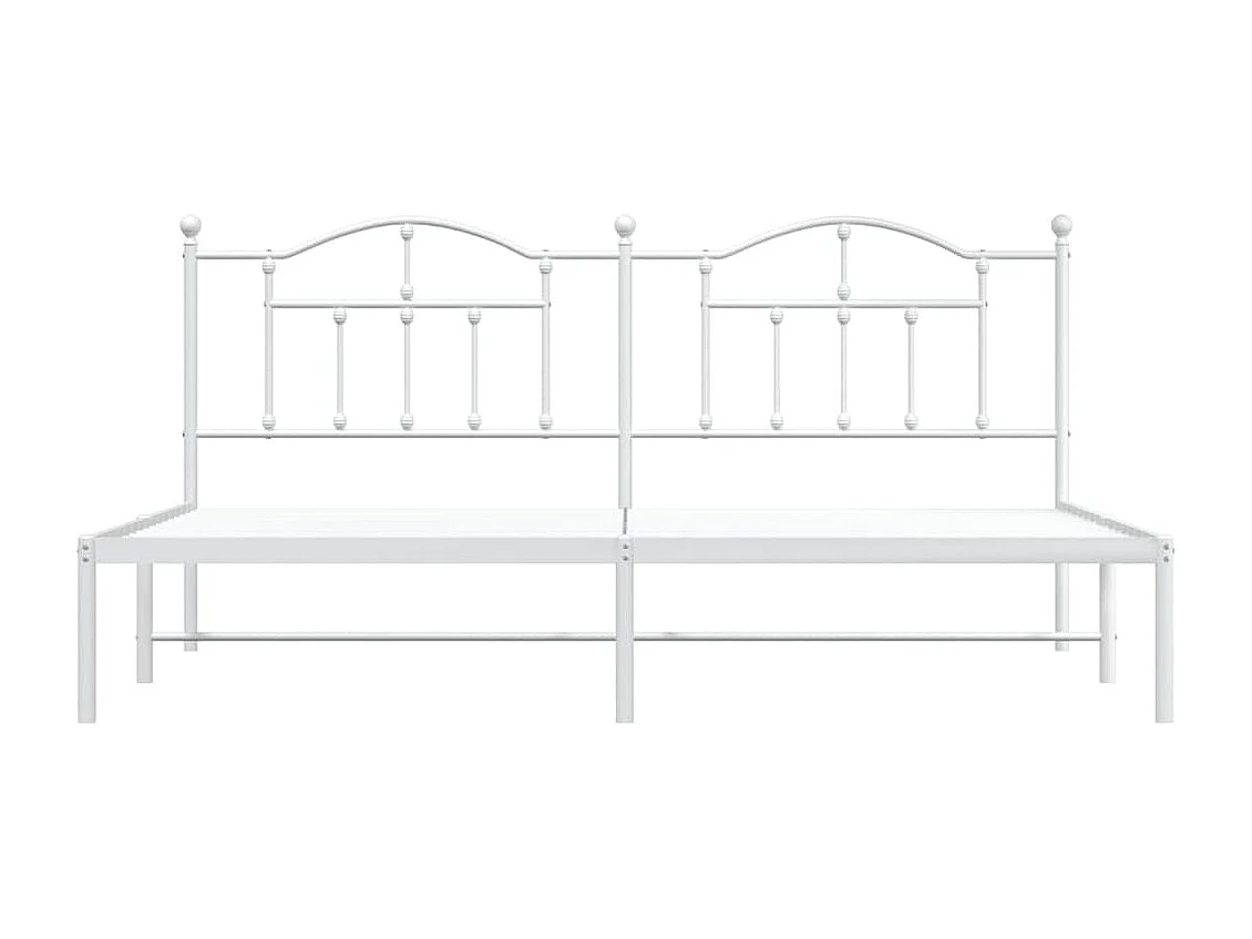 Cadre de lit métal avec tête de lit blanc 193x203