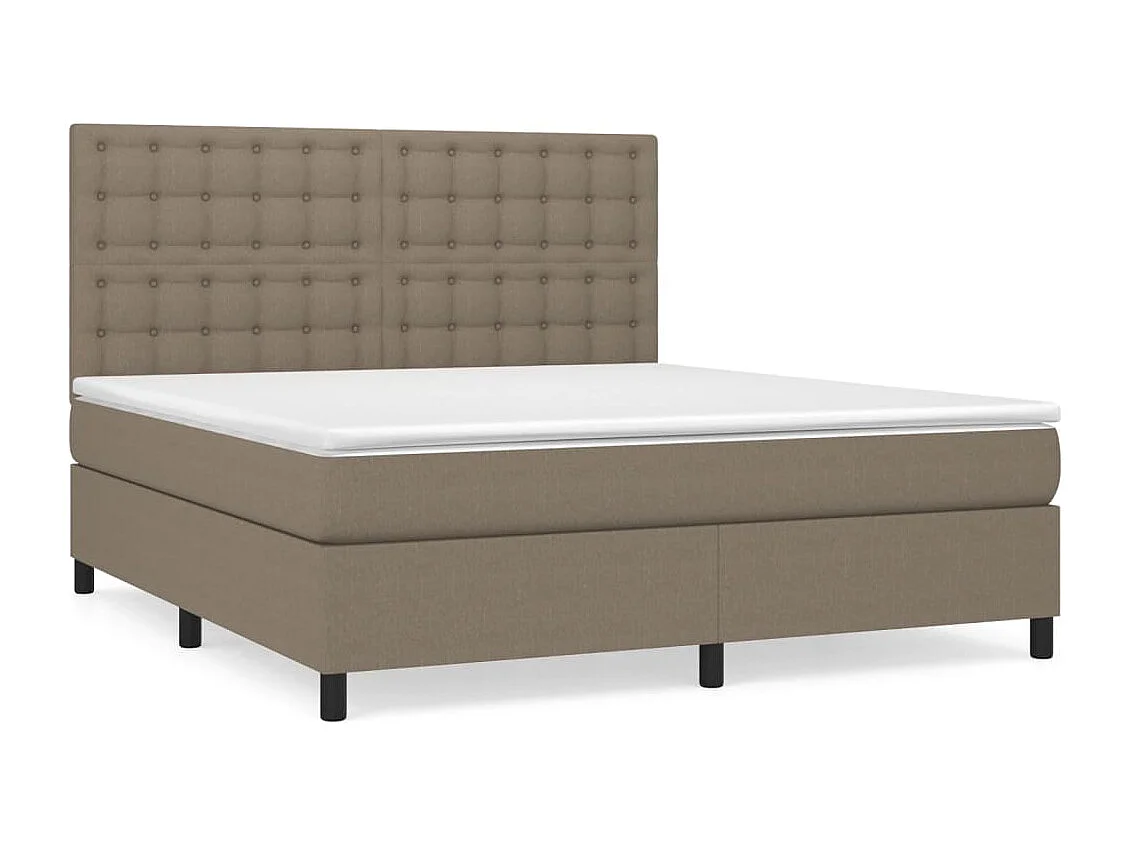 Sommier à lattes de lit avec matelas Taupe 160x200 Tissu