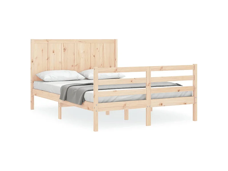 Cadre de lit avec tête de lit King Size bois massif