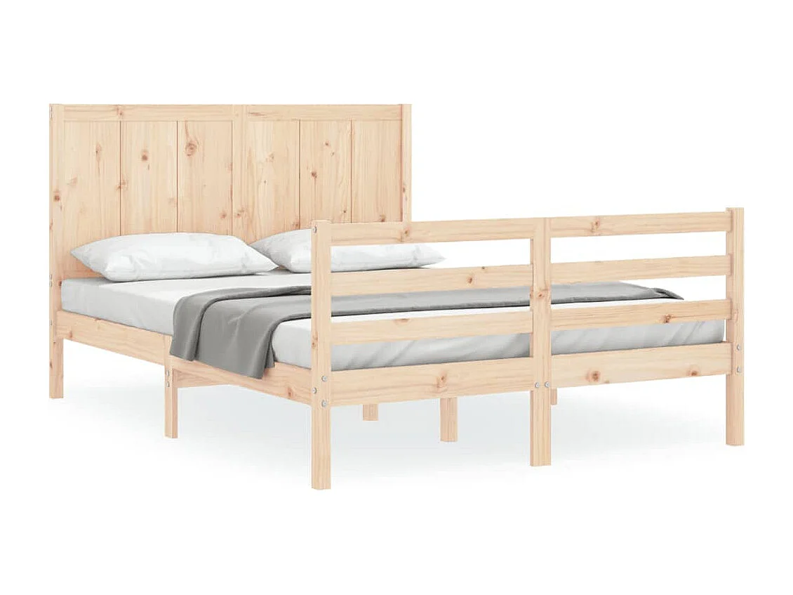 Cadre de lit avec tête de lit King Size bois massif