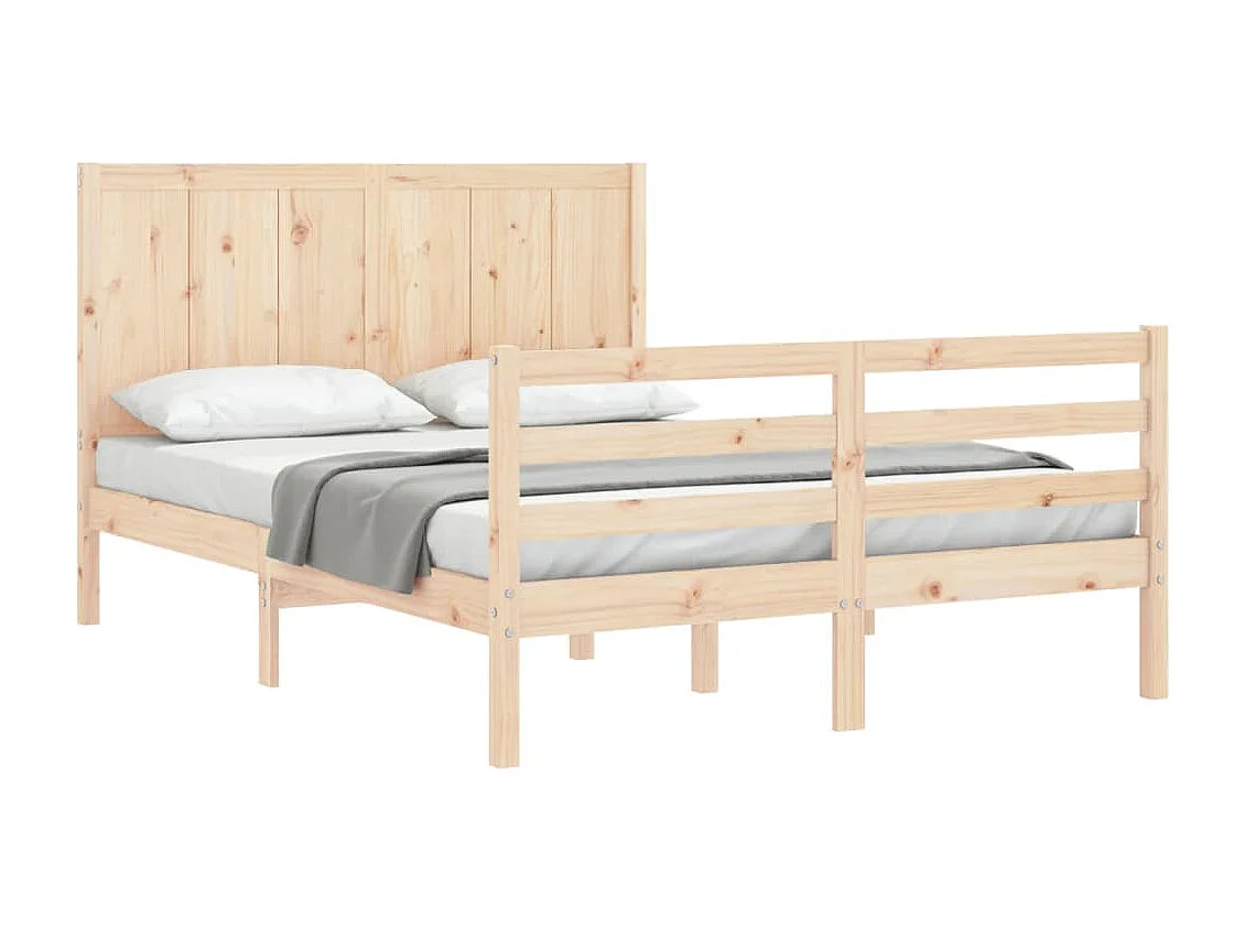 Cadre de lit avec tête de lit King Size bois massif