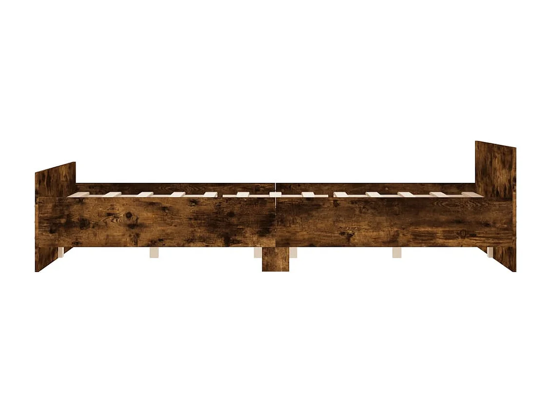 Cadre de lit tête de lit et pied de lit chêne fumé 120x200