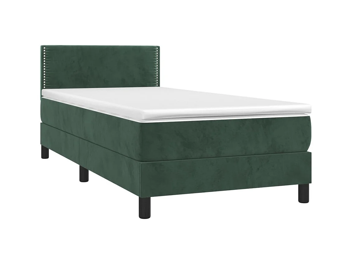 Sommier à lattes de lit avec matelas Vert foncé 90x190