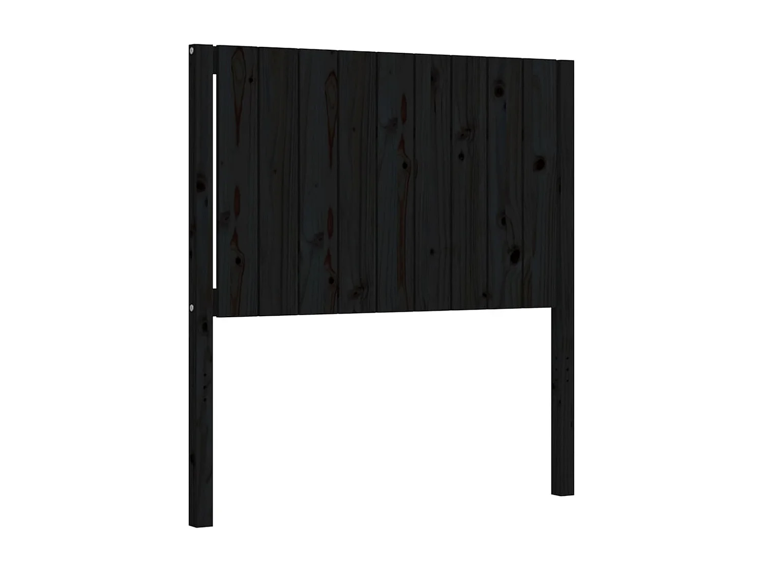 Cadre de lit avec tête de lit noir simple bois massif