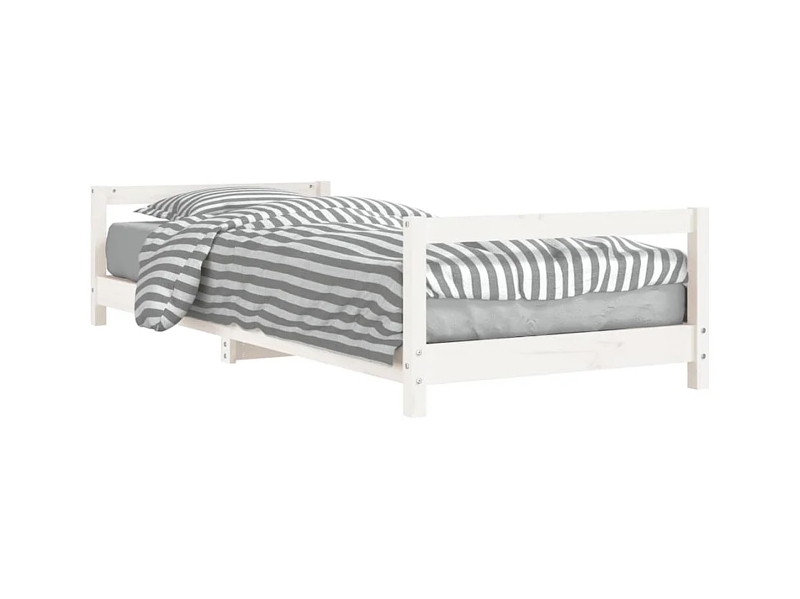 Cadre de lit pour enfants blanc 90x190 bois de pin massif