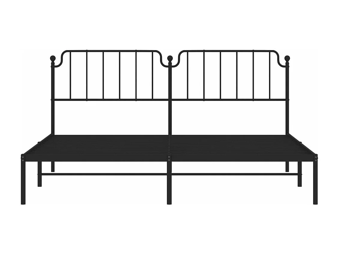 Cadre de lit métal avec tête de lit noir 193x203