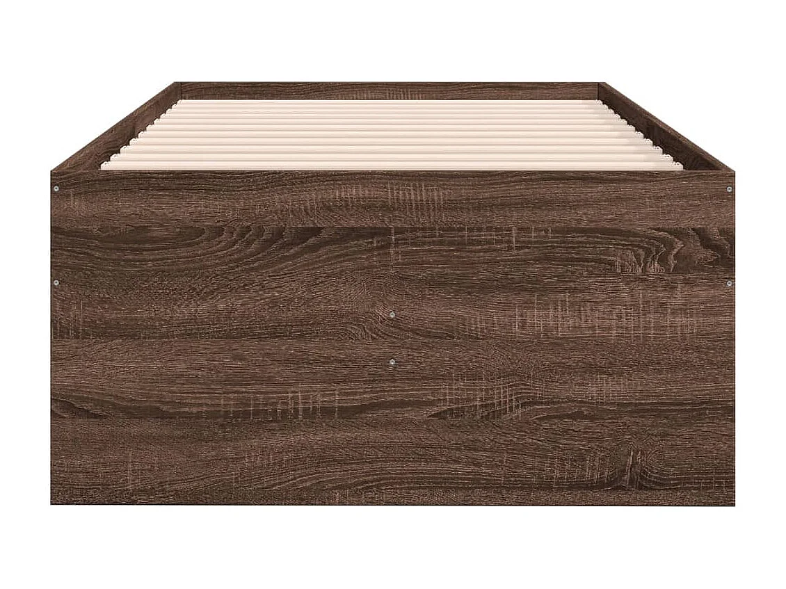 Lit de jour et tiroirs chêne marron 75x190 bois d'ingénierie