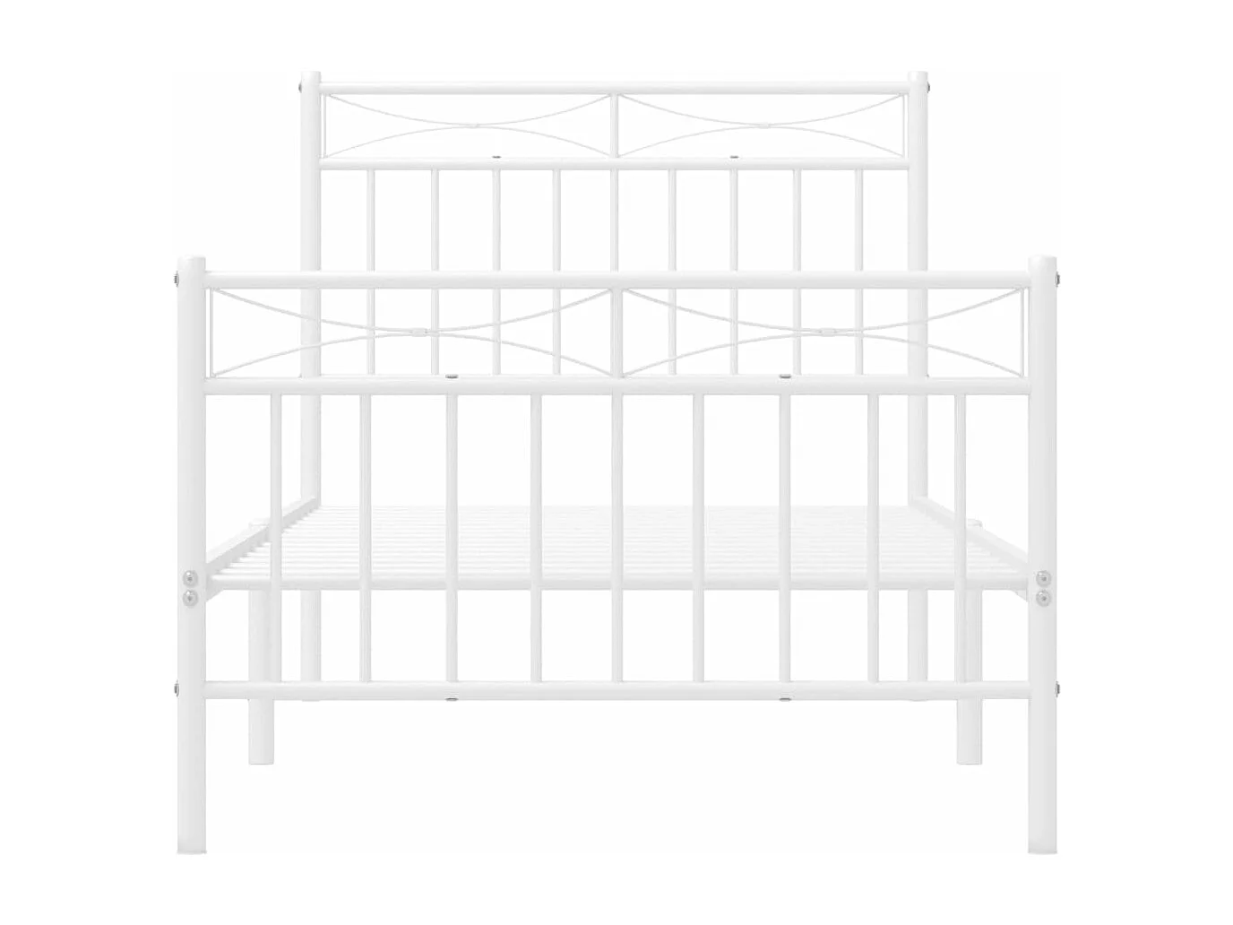 vidaXL Estructura cama metal con cabecero y pie cama blanca 90x200 cm