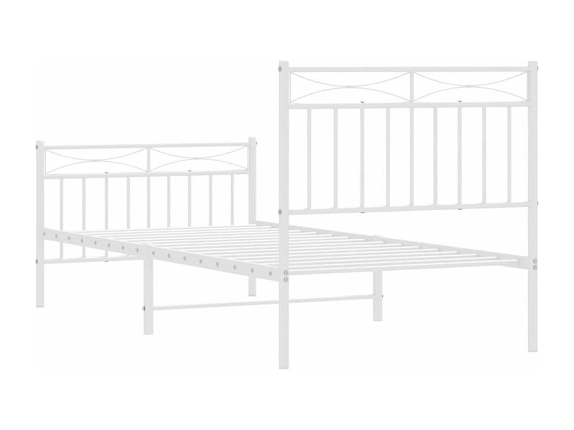 vidaXL Estructura cama metal con cabecero y pie cama blanca 90x200 cm