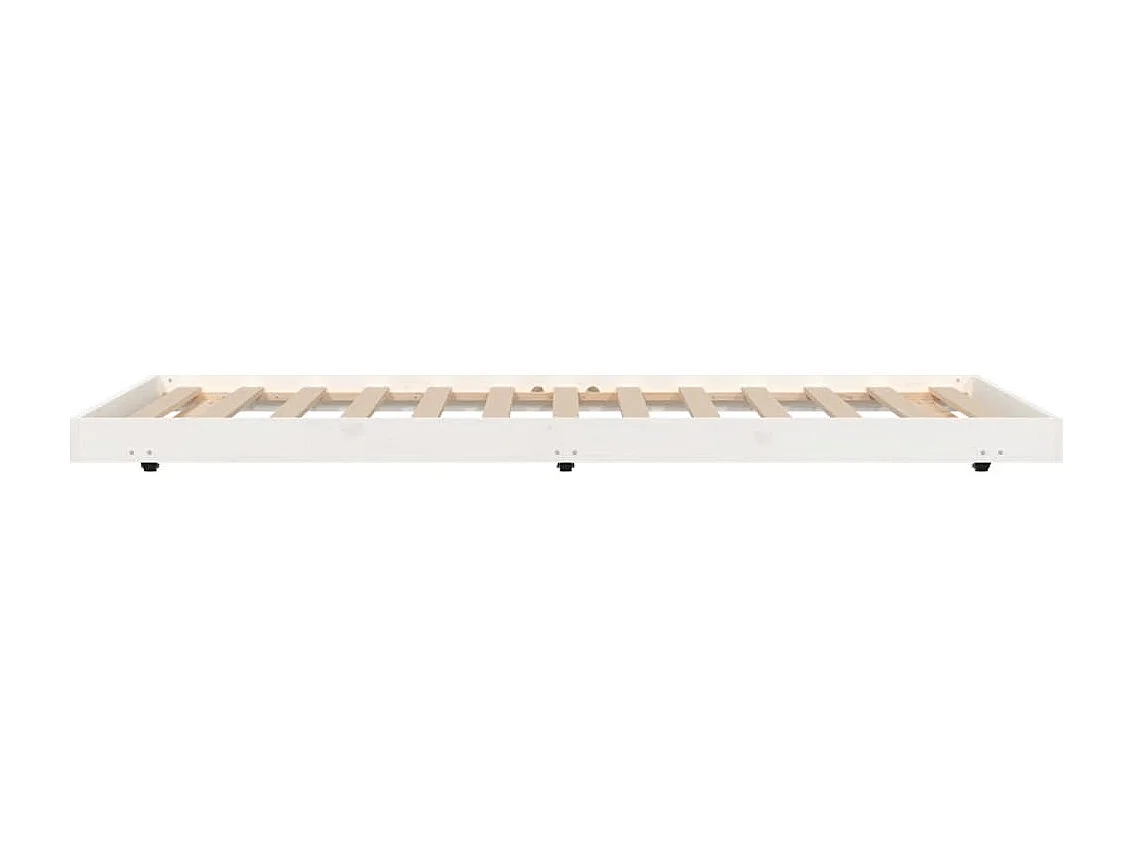Cadre de lit blanc 100x200 bois de pin massif