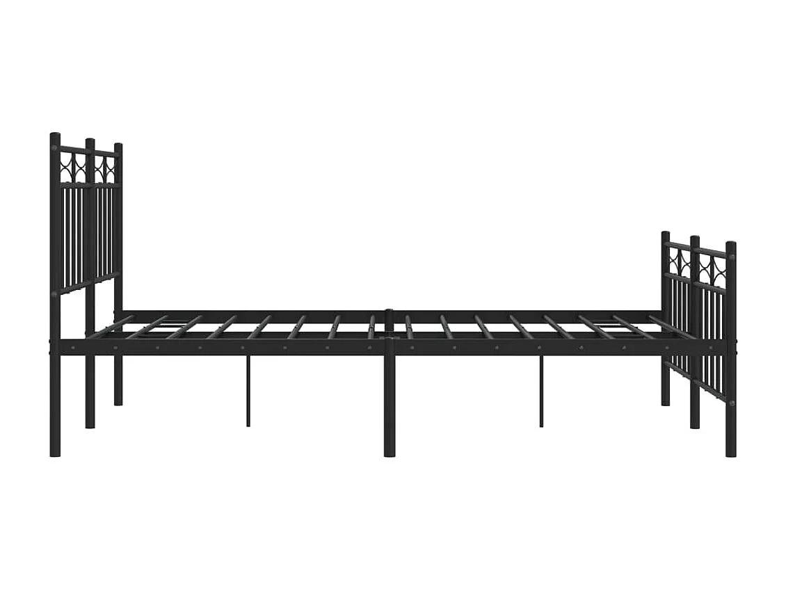 vidaXL Estructura de cama con cabecero y pie metal negro 120x190 cm