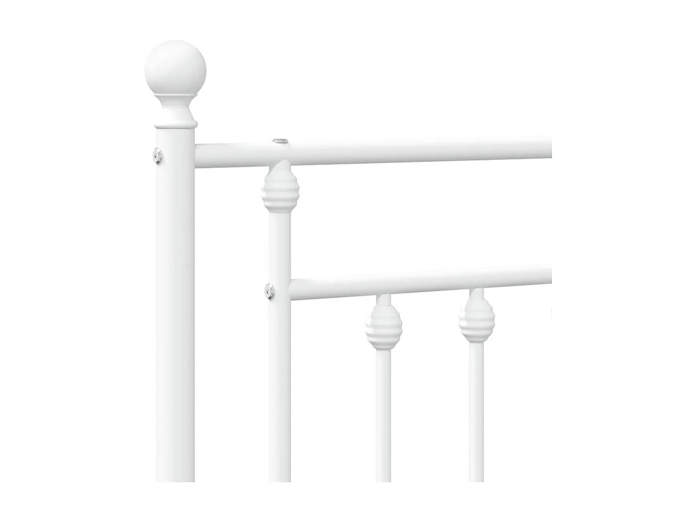 Cadre de lit métal avec tête de lit-pied de lit blanc 140x190