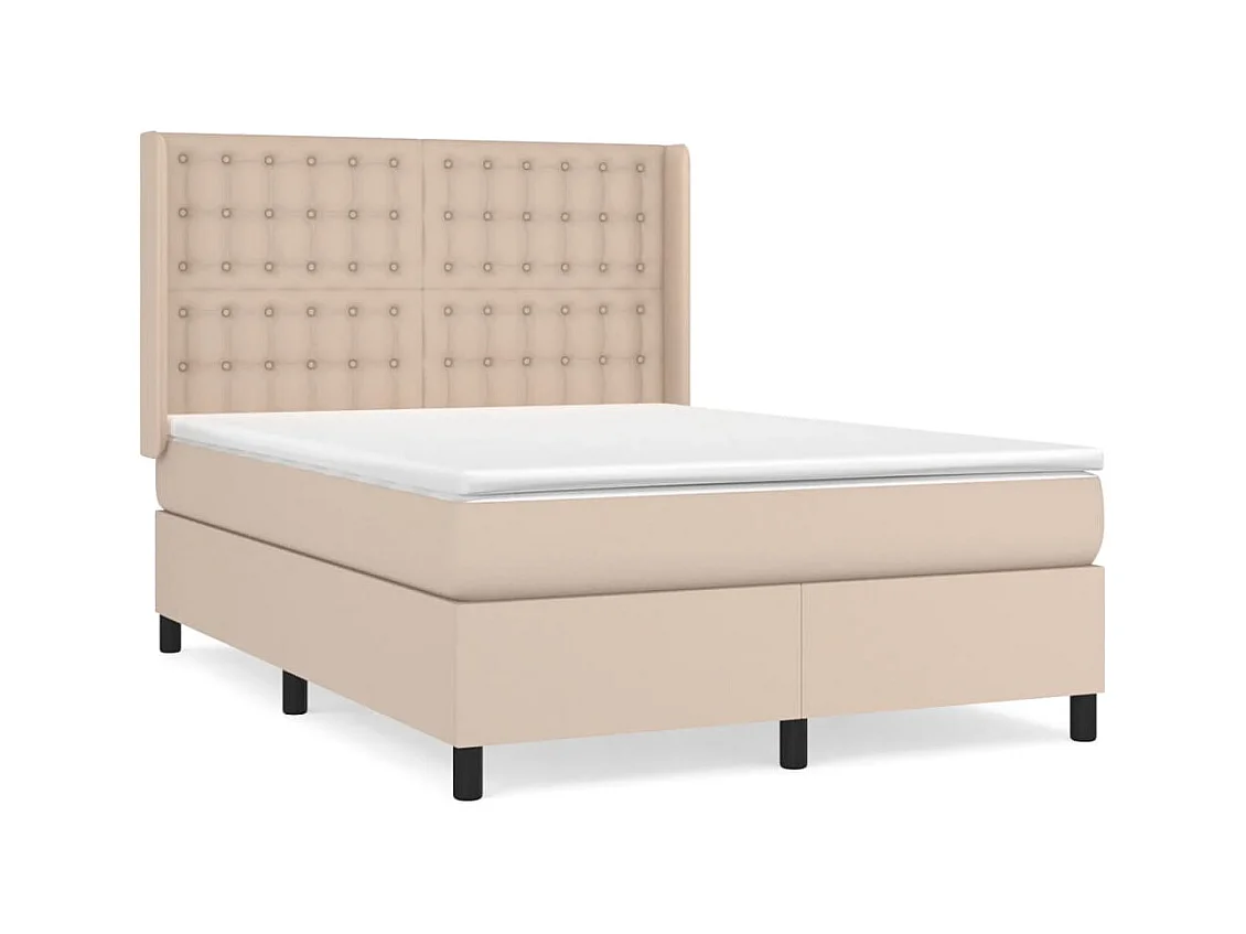 Sommier à lattes de lit avec matelas Cappuccino 140x190
