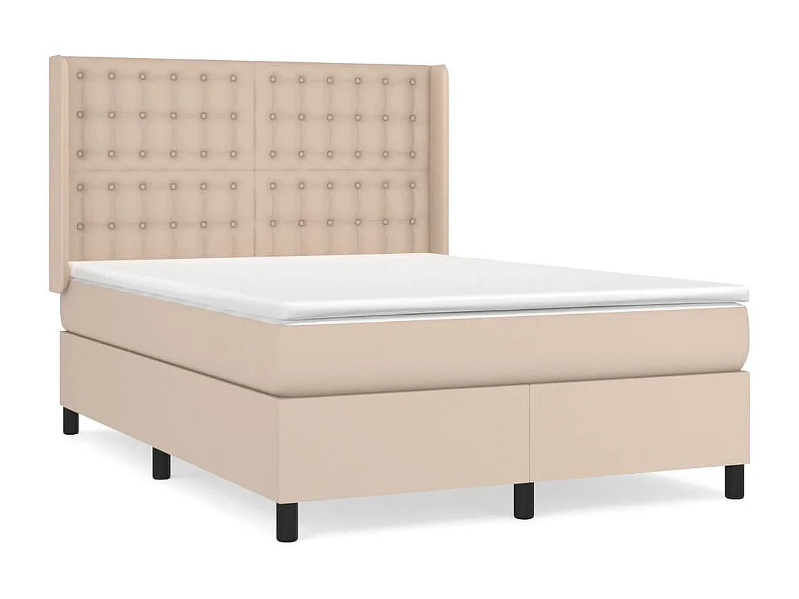 Sommier à lattes de lit avec matelas Cappuccino 140x190