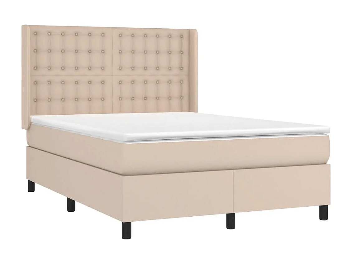 Sommier à lattes de lit avec matelas Cappuccino 140x190