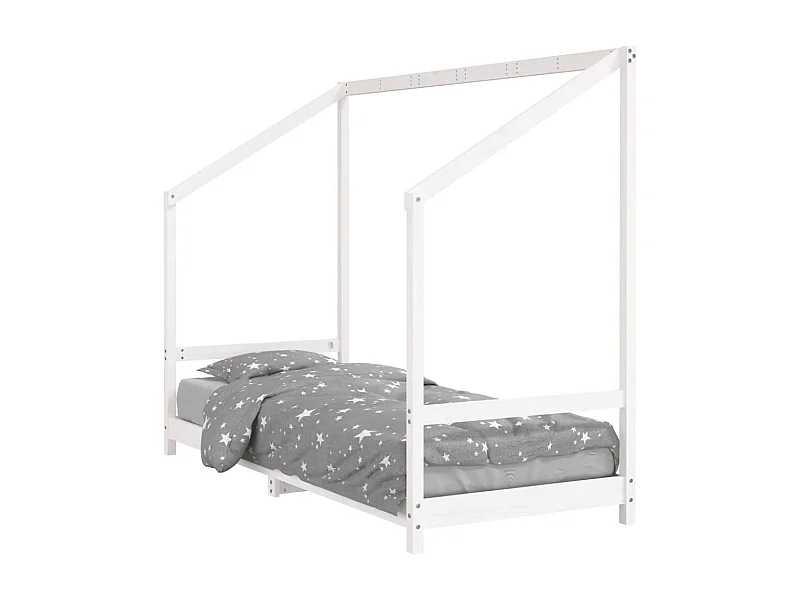 Cadre de lit pour enfants blanc 80x200 bois de pin massif