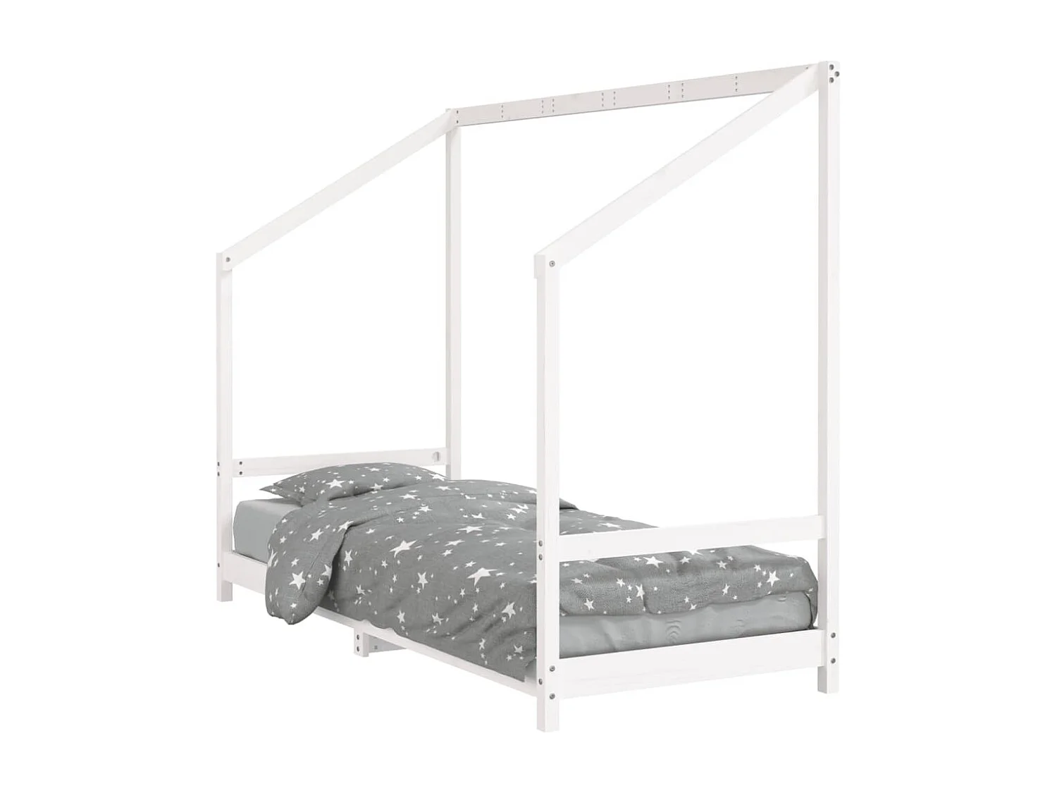 Cadre de lit pour enfants blanc 80x200 bois de pin massif