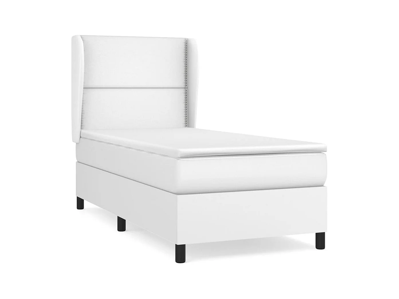 Sommier à lattes de lit avec matelas Blanc 80x200 Similicuir