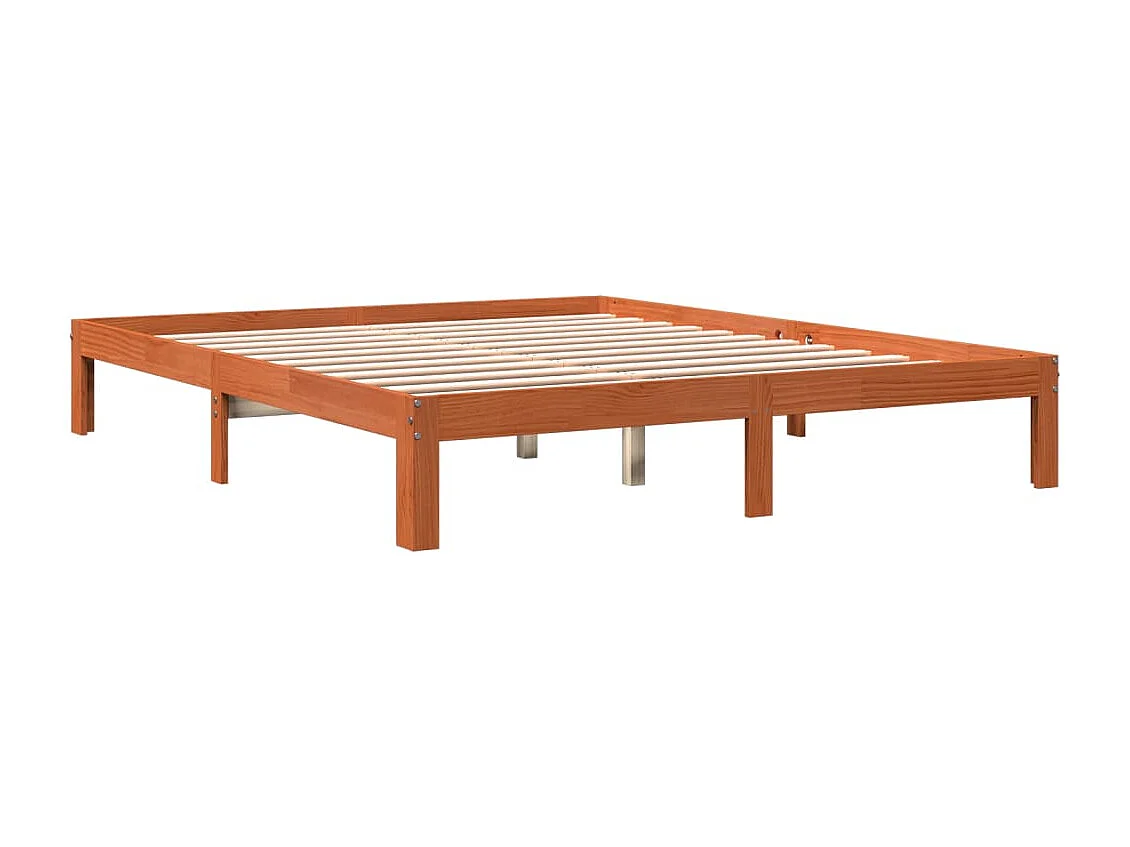 Cadre de lit marron 180x200 bois de pin massif