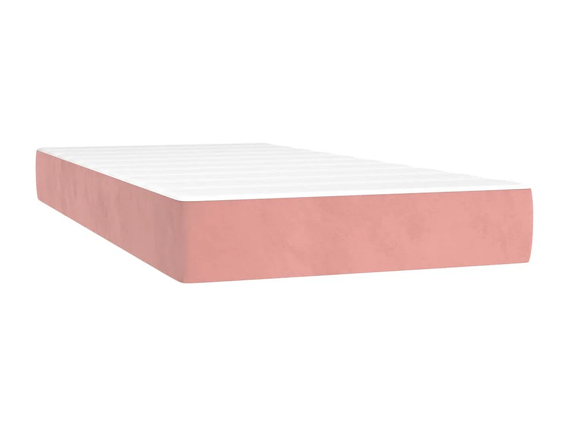 Sommier à lattes de lit avec matelas et LED Rose 90x200