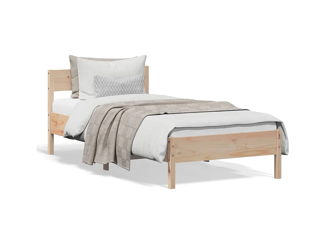 Cadre de lit avec tête de lit 90x190 bois de pin massif